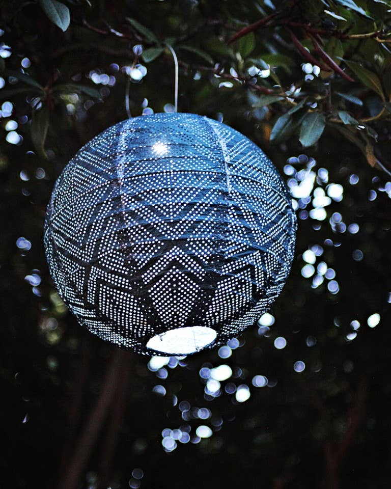 Stella Market 12" Globe Solar Lantern - Ink