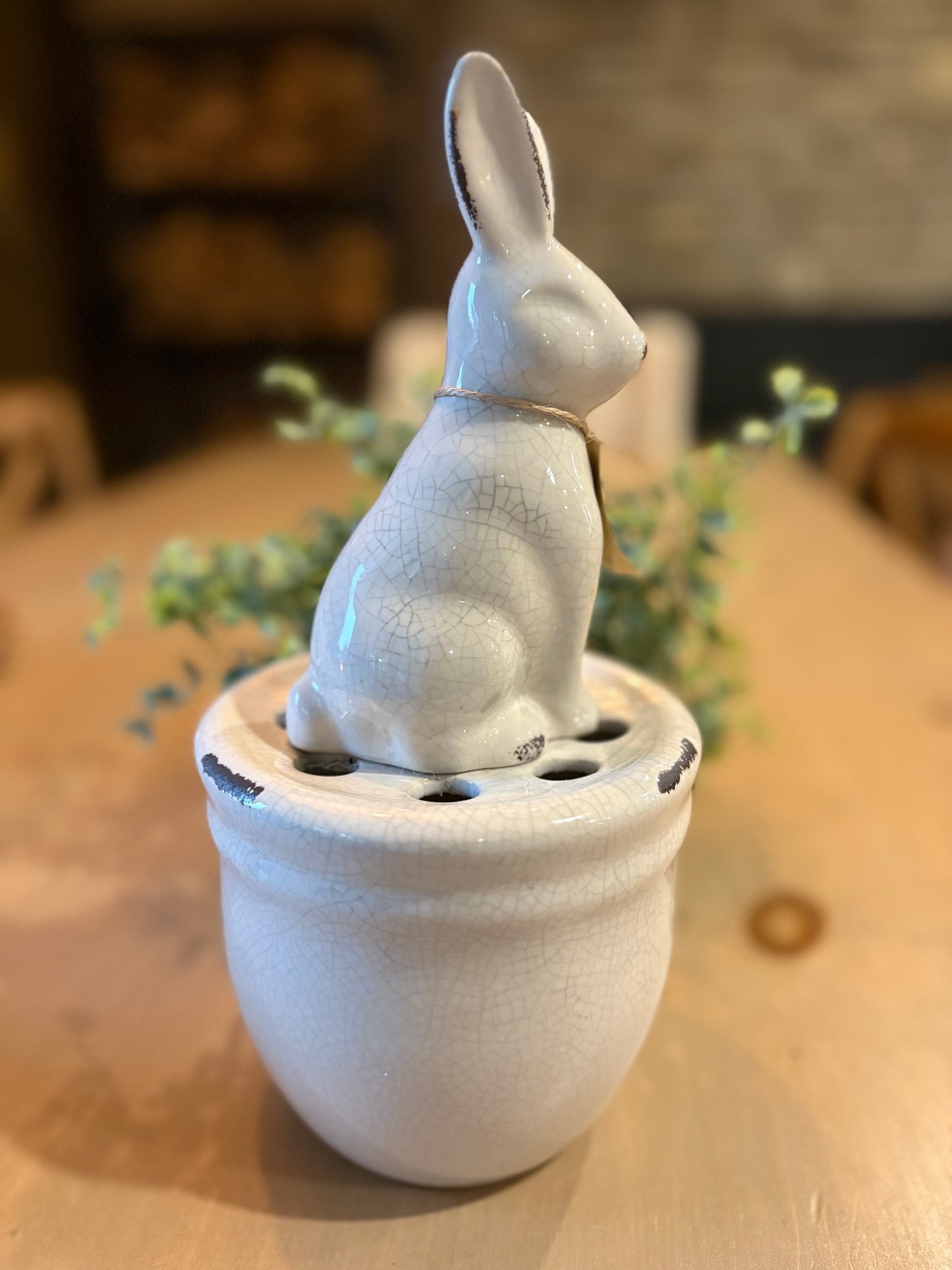 Ceramic Bunny Floral Bud Vase