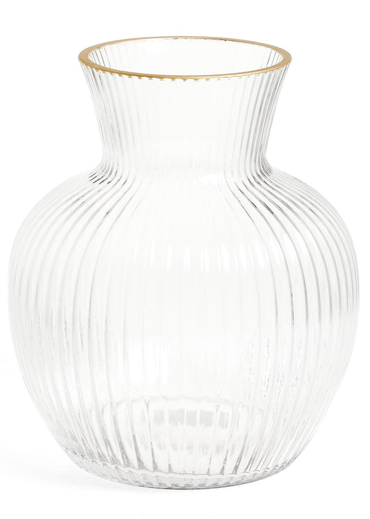 Ribbed Glass Vase