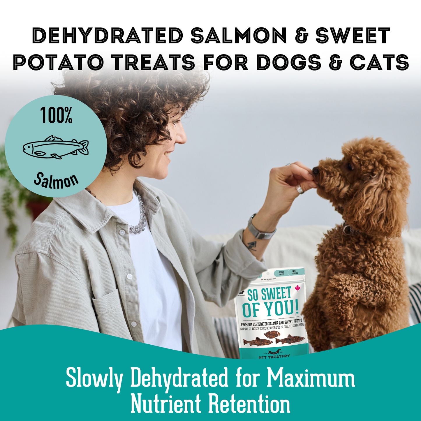 Salmon & Sweet Potato Dehydrated Pet Treats: Omega-3