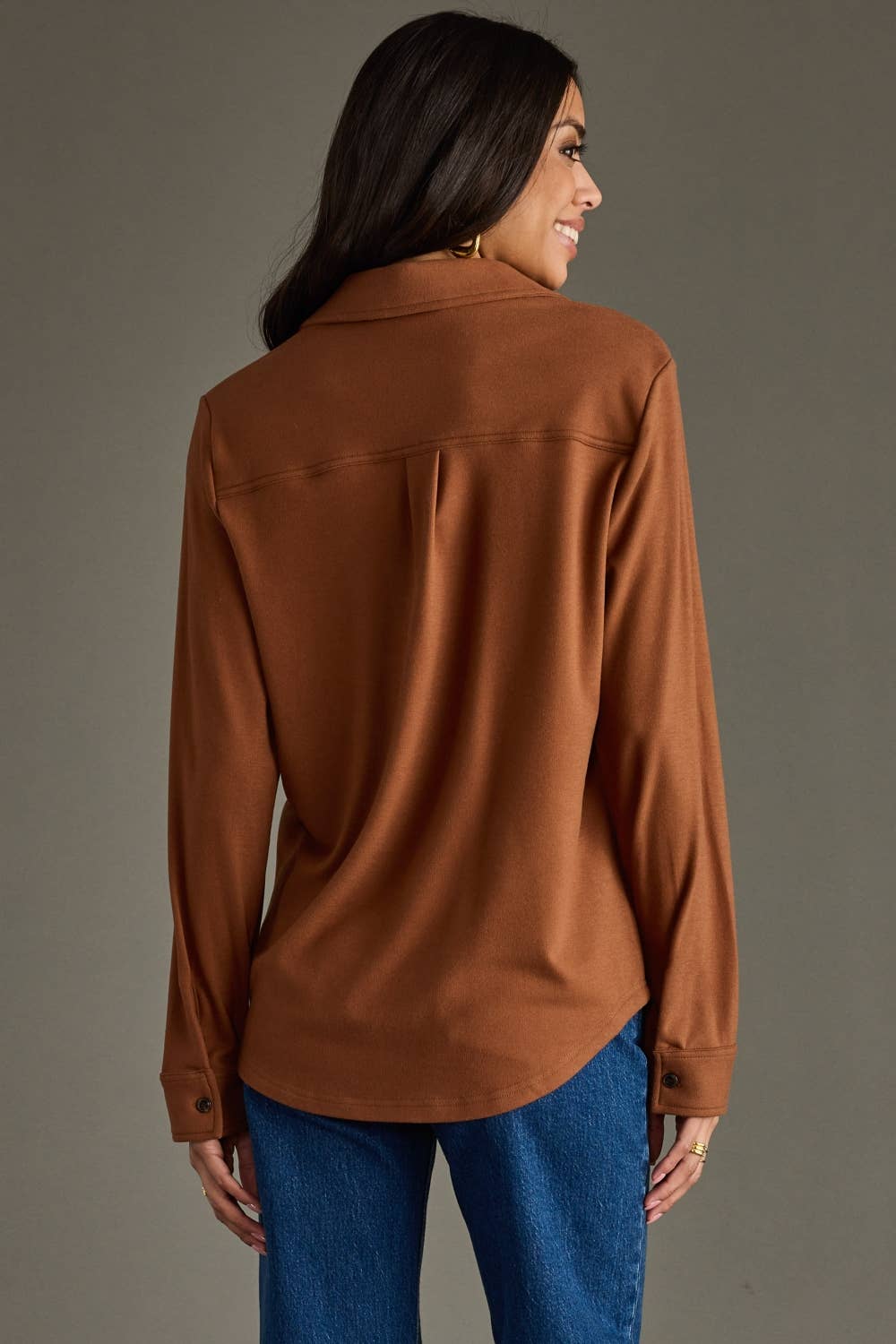 Brown Super Soft Button Up