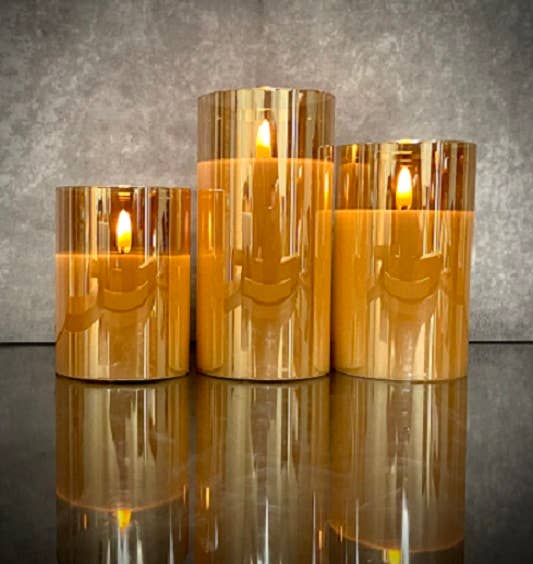 Champagne TRIO Flameless Candle Set