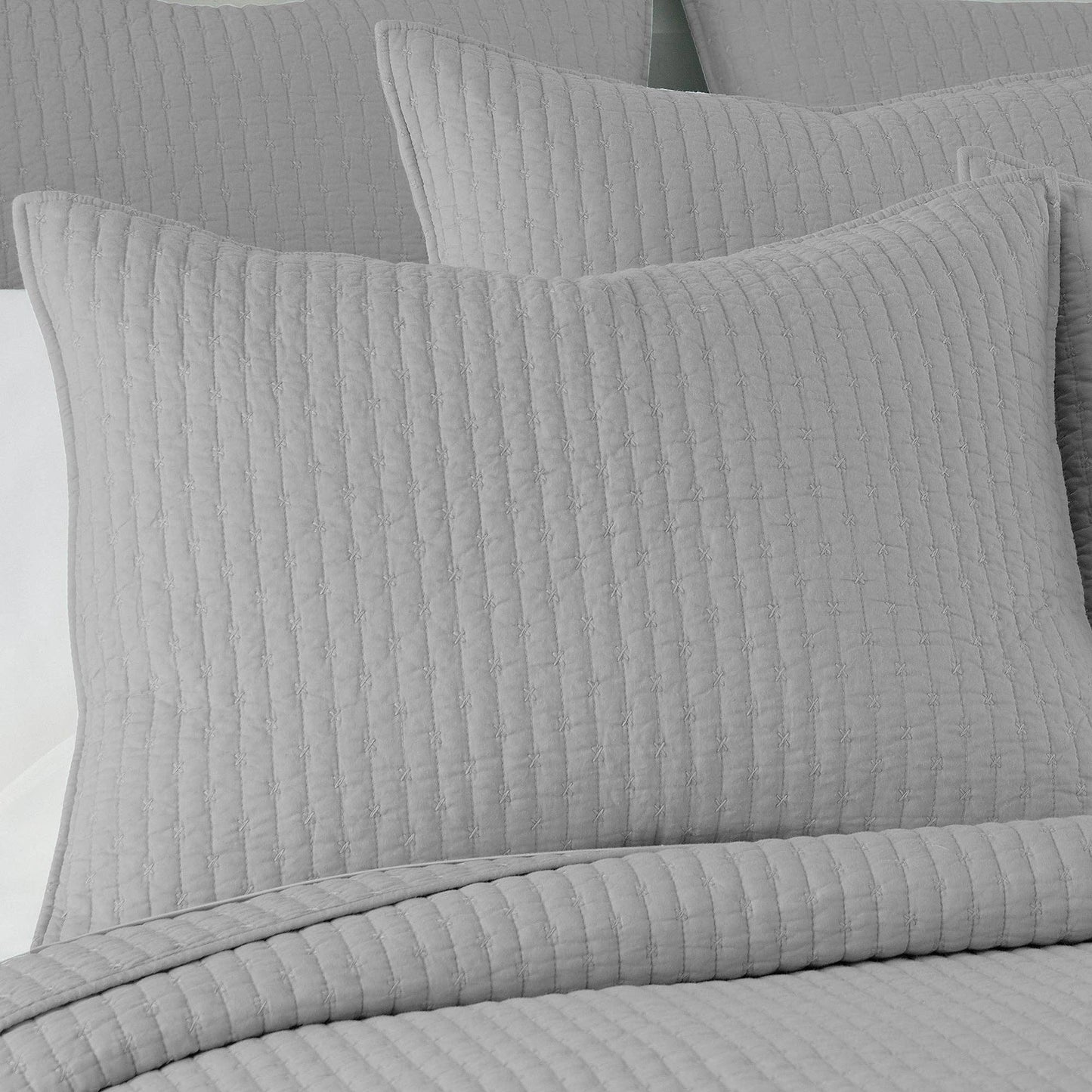 Cross Stitch Quilt Set: Taupe