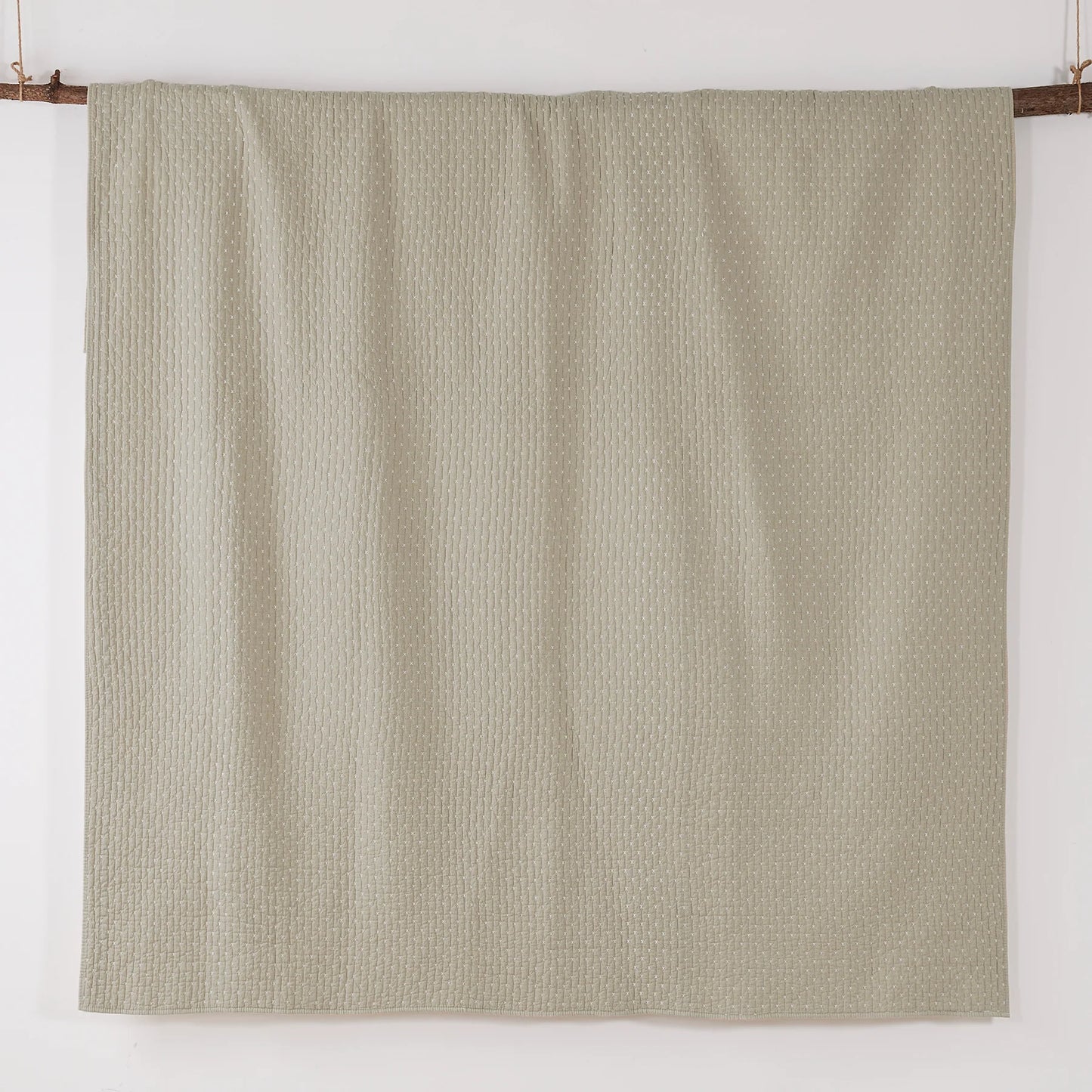 Cross Stitch Quilt Set: Taupe