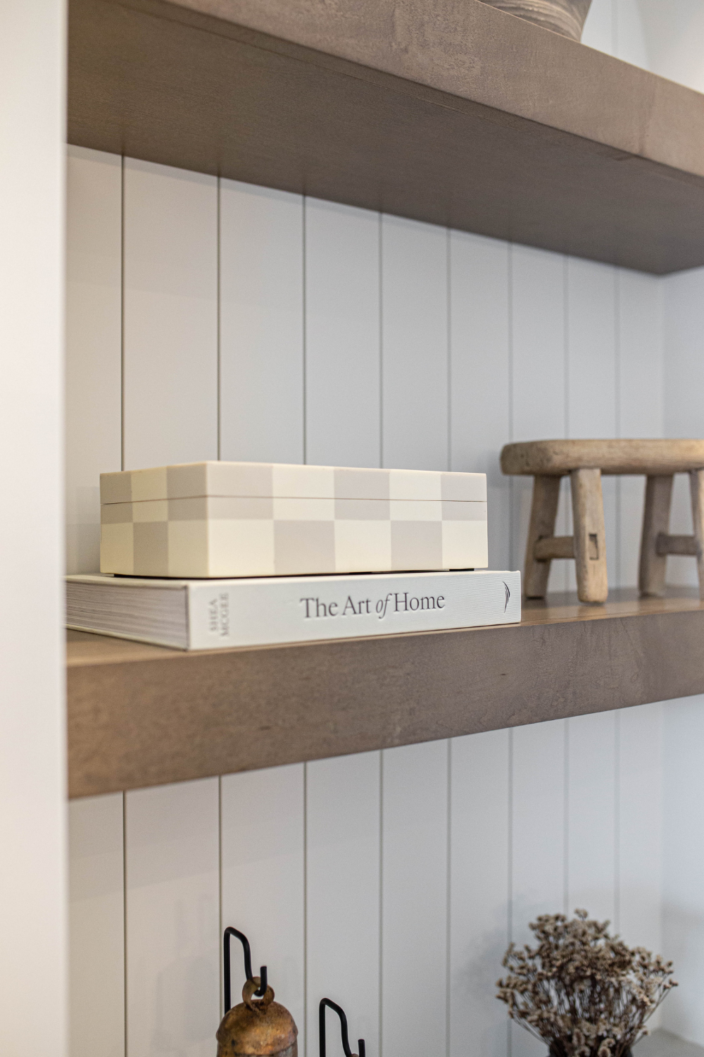 Checkered Gray & White Resin Decor Box