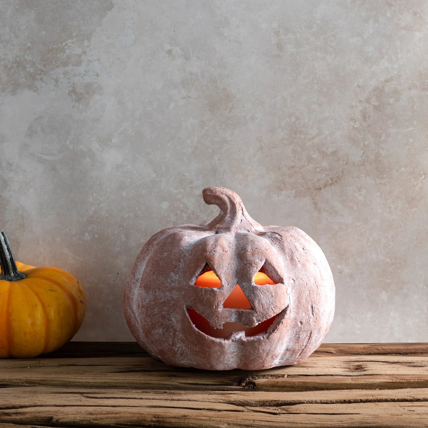 Rustic Orange Terracotta Jack-O-Lantern Pumpkins | 2 Sizes