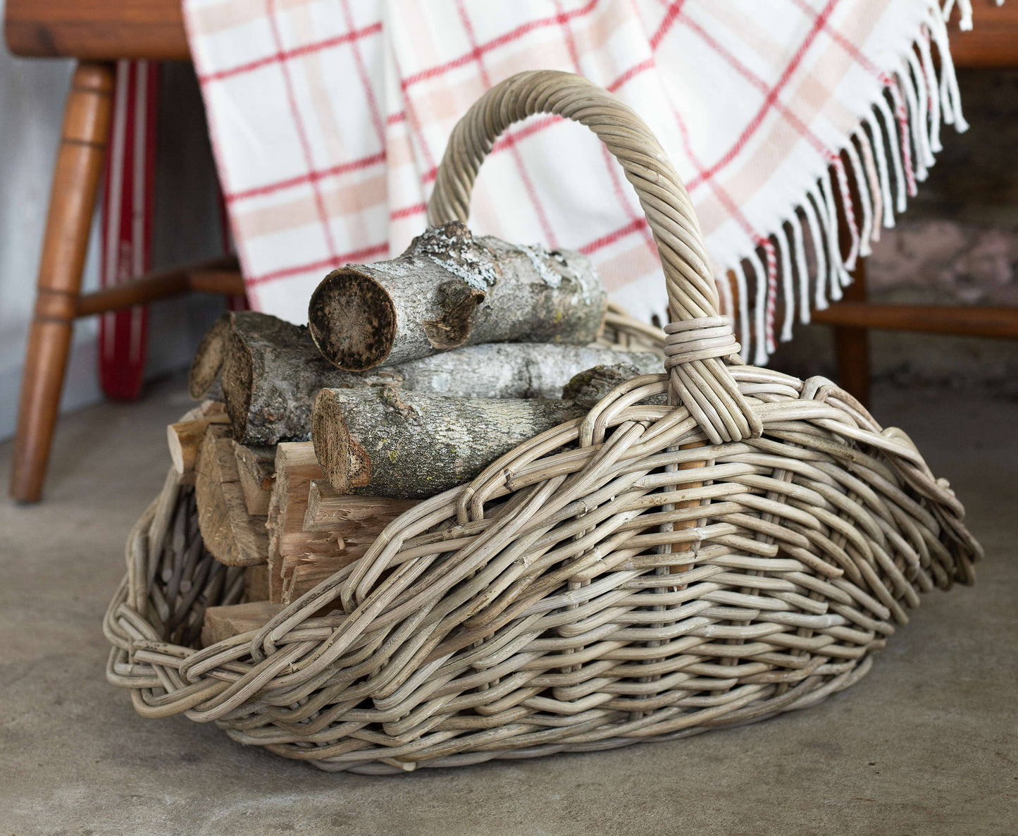 Oval Rattan Gathering Basket
