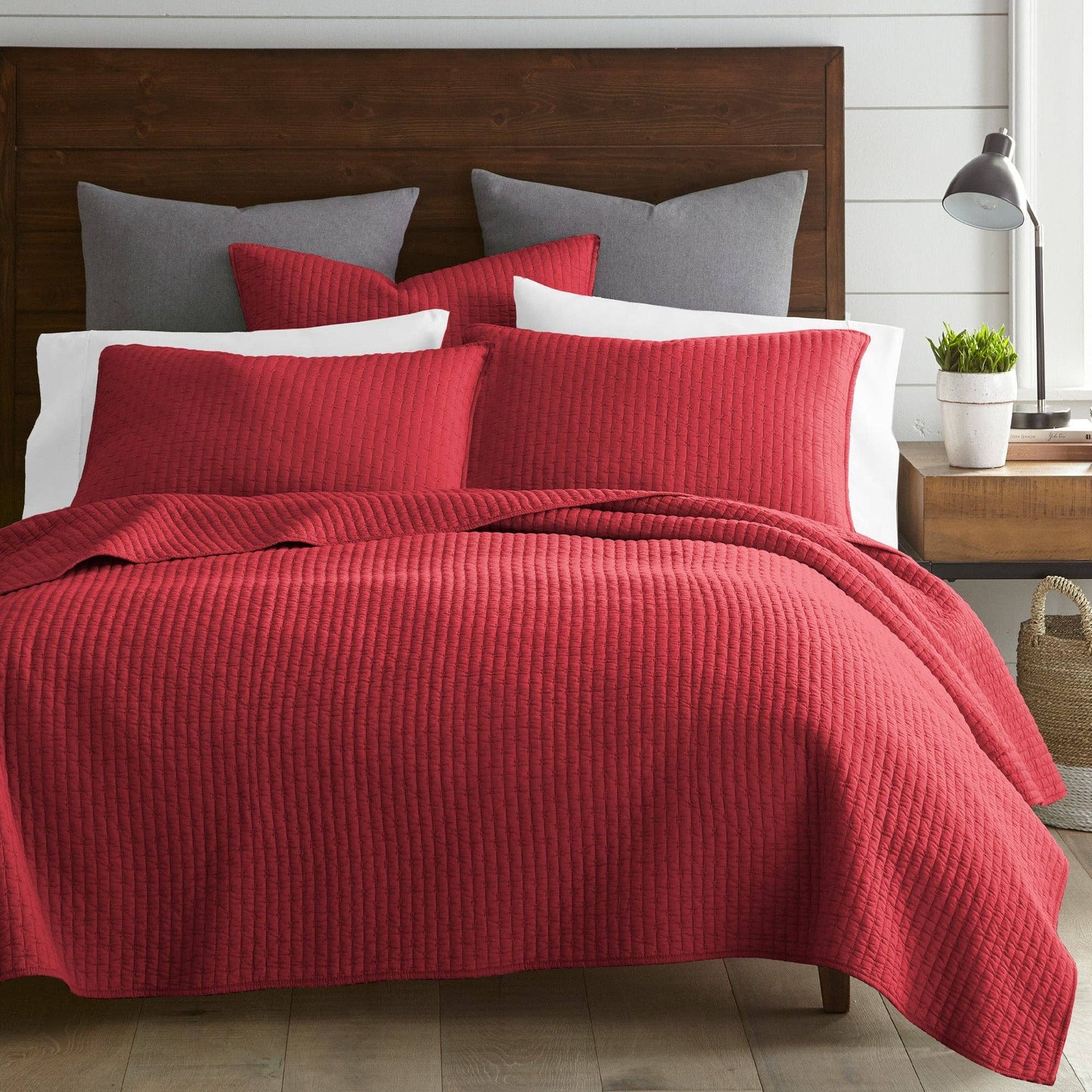Cross Stitch Quilt Set: Taupe