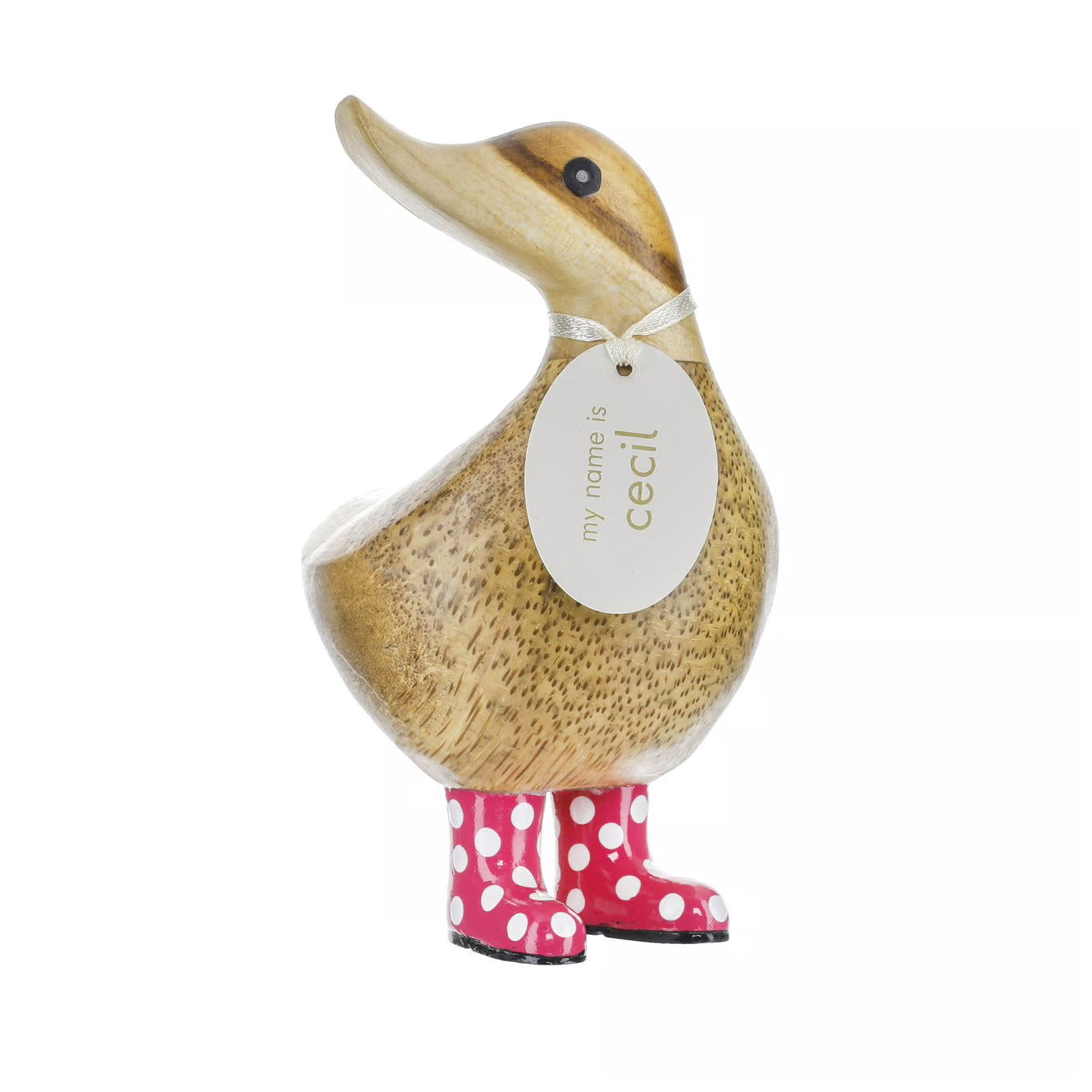Carved Hand Painted Adorable Polka Dot Rain Boot Ducks