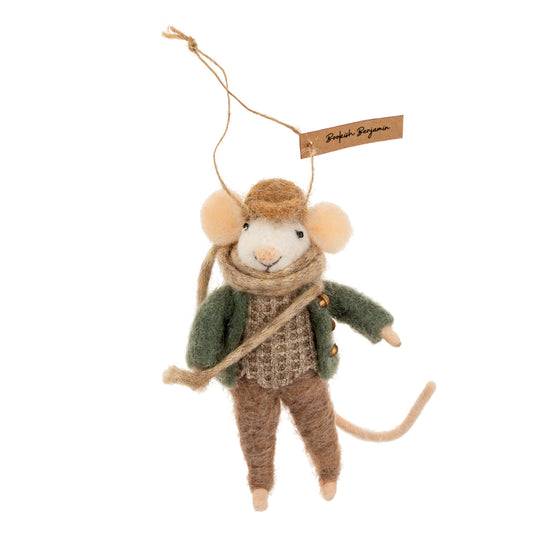 Mouse Holiday Ornament - Bookish Benjamin