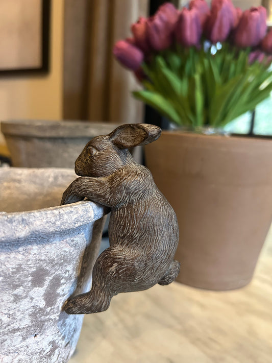 Antique Bronze Bunny Pot Hanger