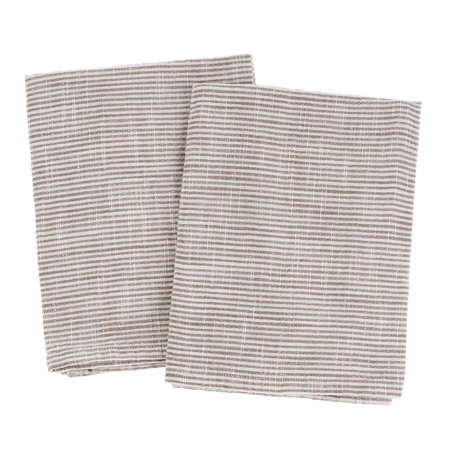 Chef Stripe Tea Towels - Mink - set of 2