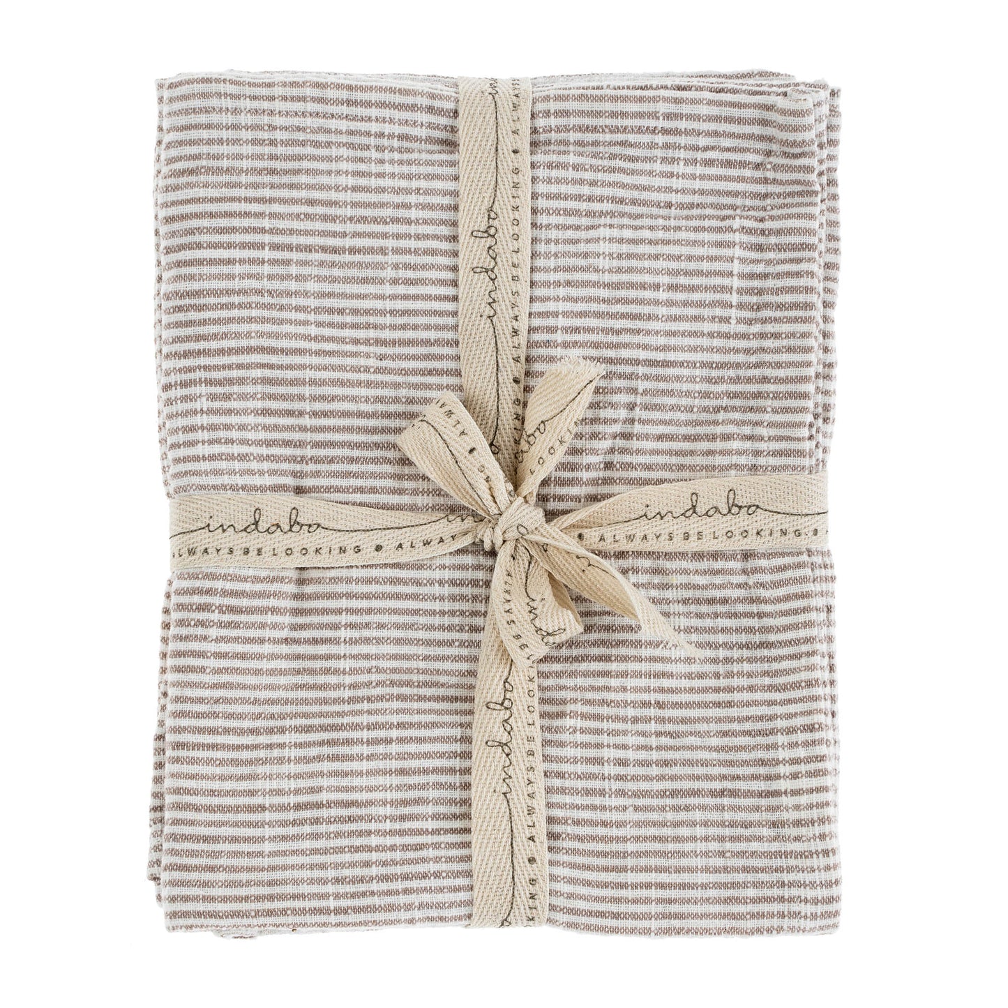 Chef Stripe Tea Towels - Mink - set of 2