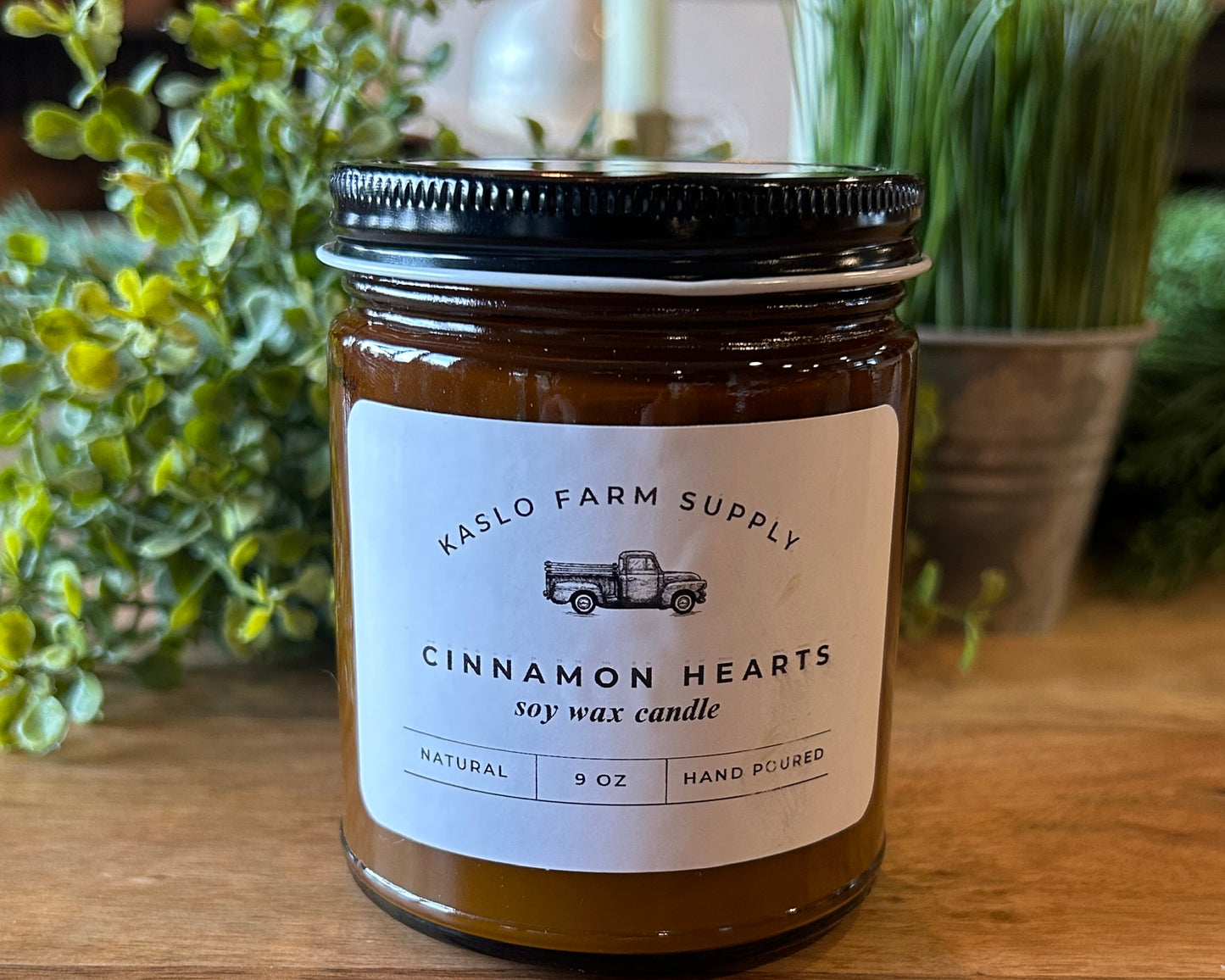 Cinnamon Hearts Scented 100% Soy Wax Candle 9oz