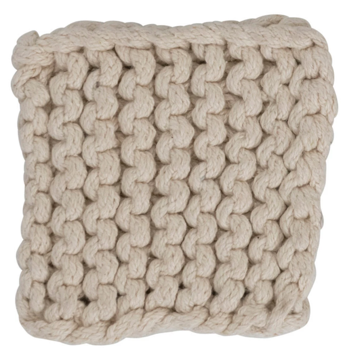 4" Square Cotton Crocheted Coasters, 4 Colors - Set of 4