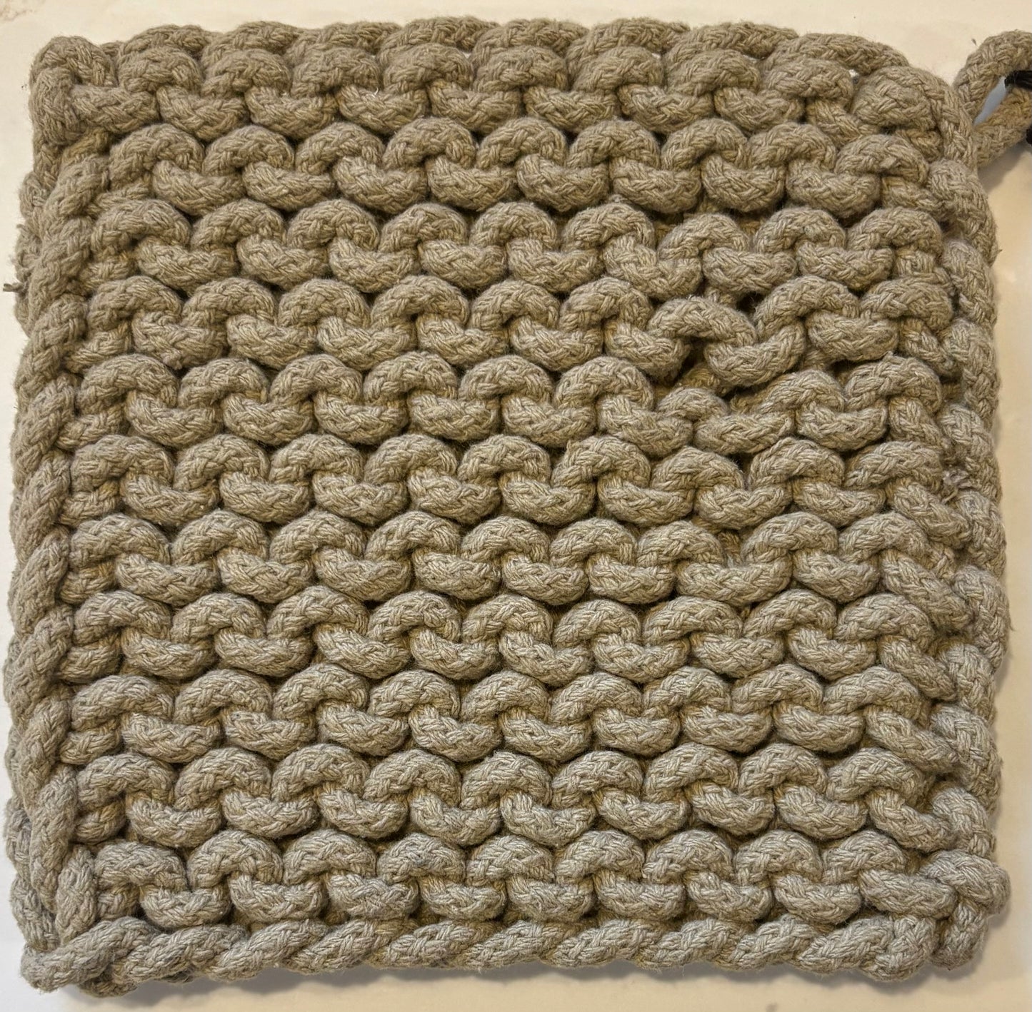8" Square Cotton Crocheted Pot Holder, 4 Colors