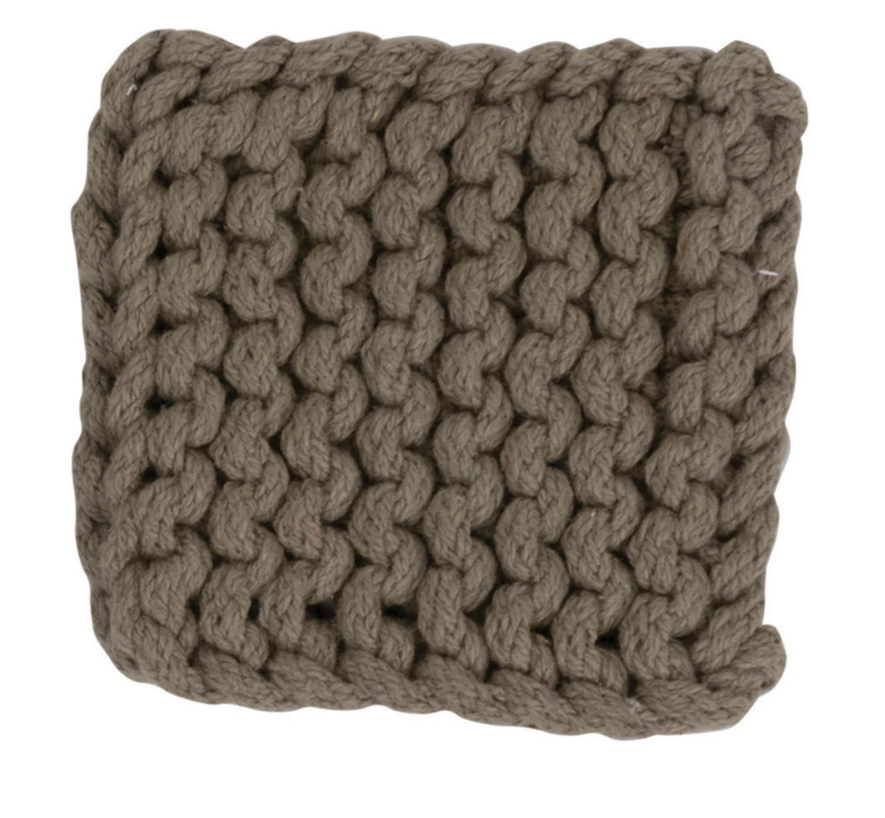 4" Square Cotton Crocheted Coasters, 4 Colors - Set of 4