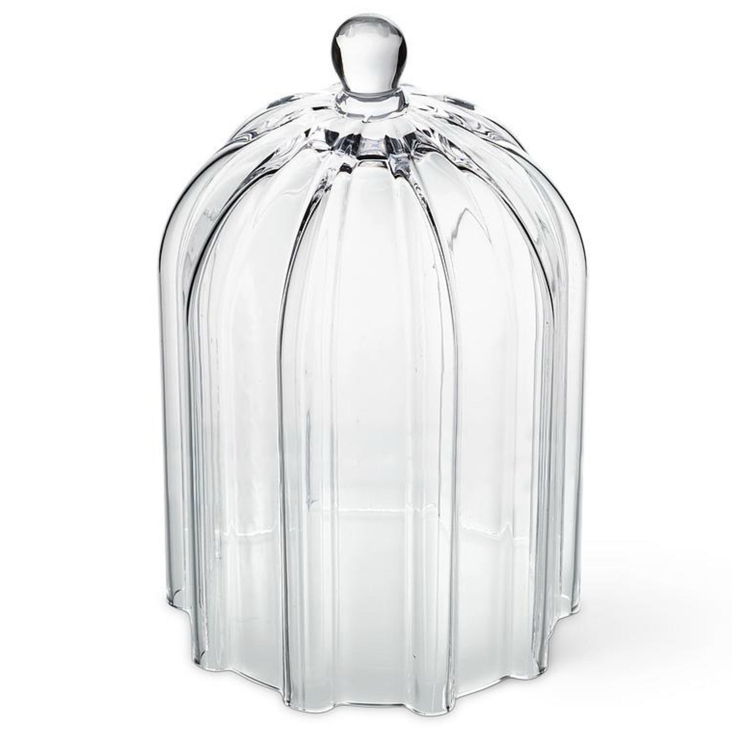 Heavy Ribbed Glass Cloche