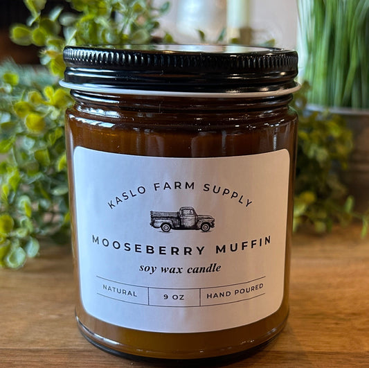 Mooseberry Muffin Scented 100% Soy Wax Candle 9oz