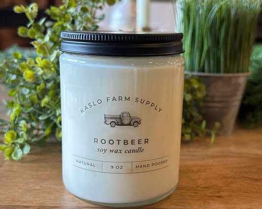 Rootbeer Scented 100% Soy Wax Candle 9oz