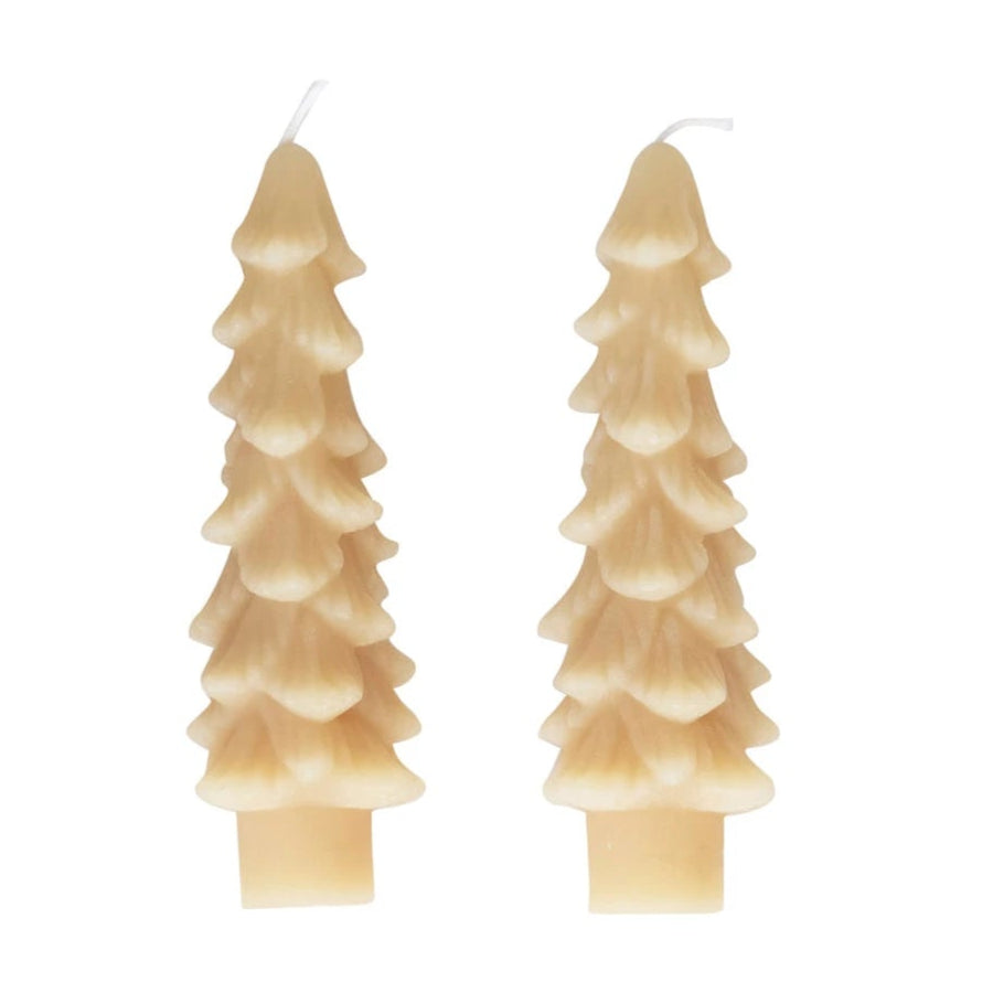 Unscented Tree Shaped Taper Candle 5" - Set of 2