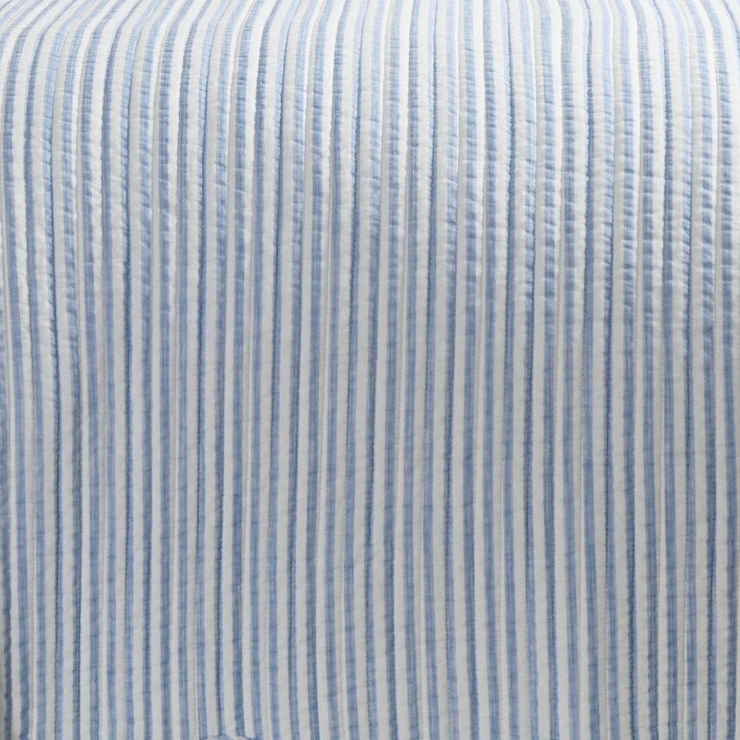 Martha Stripe Blue Quilt Set - Full/Queen