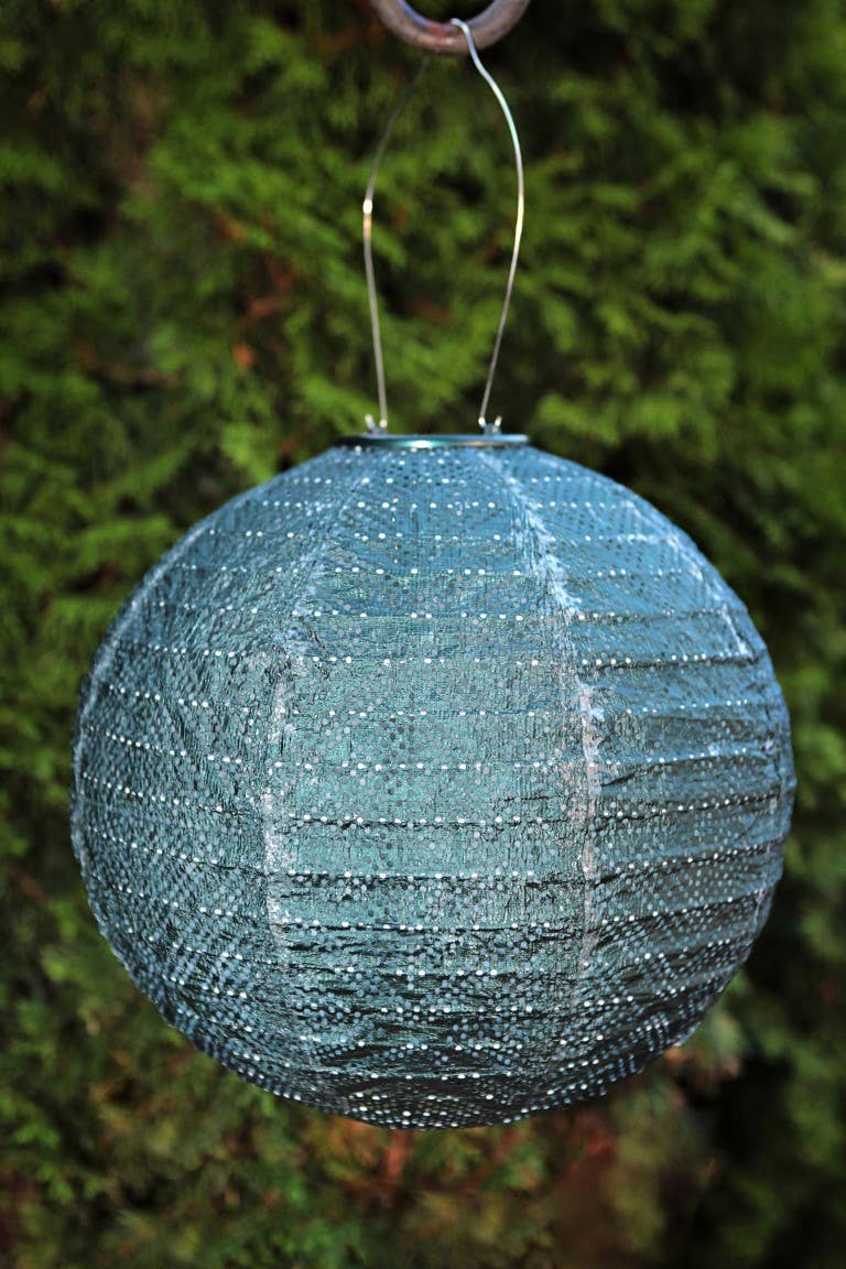 Stella Market 12" Globe Solar Lantern - Ink