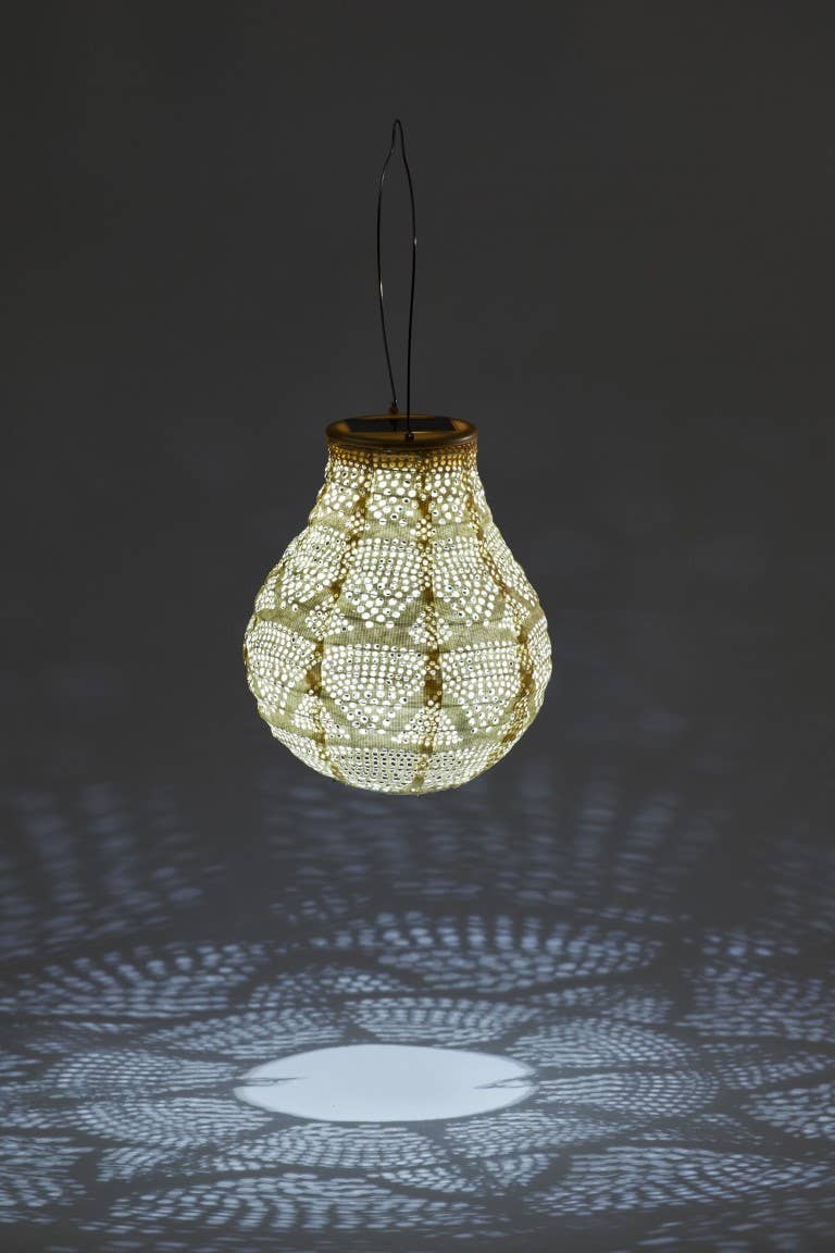 Stella Bulb 8" Solar Lantern - Pearl Wave
