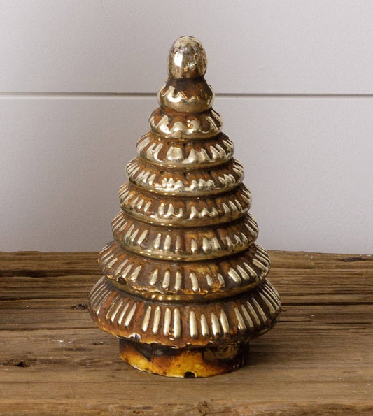 Rust Finish Mercury Glass Tree - 8"