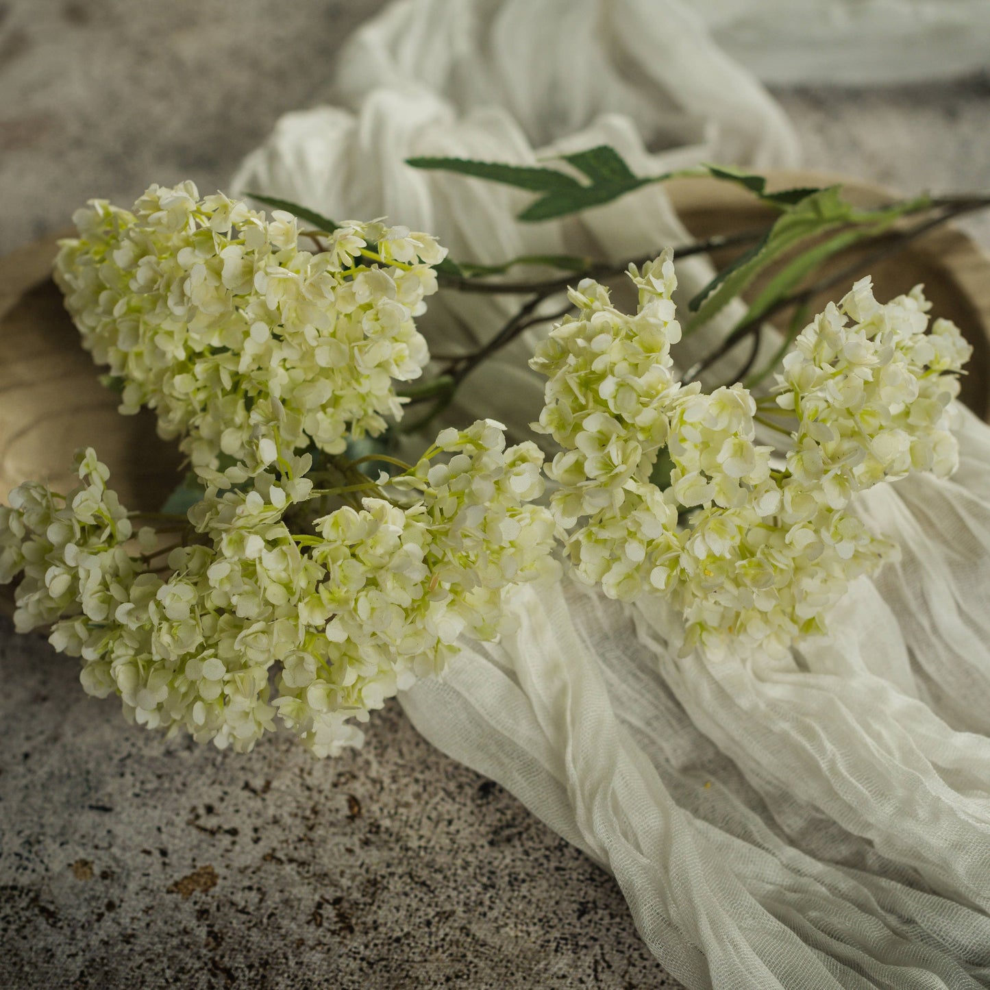 25" White Hydrangea Spray