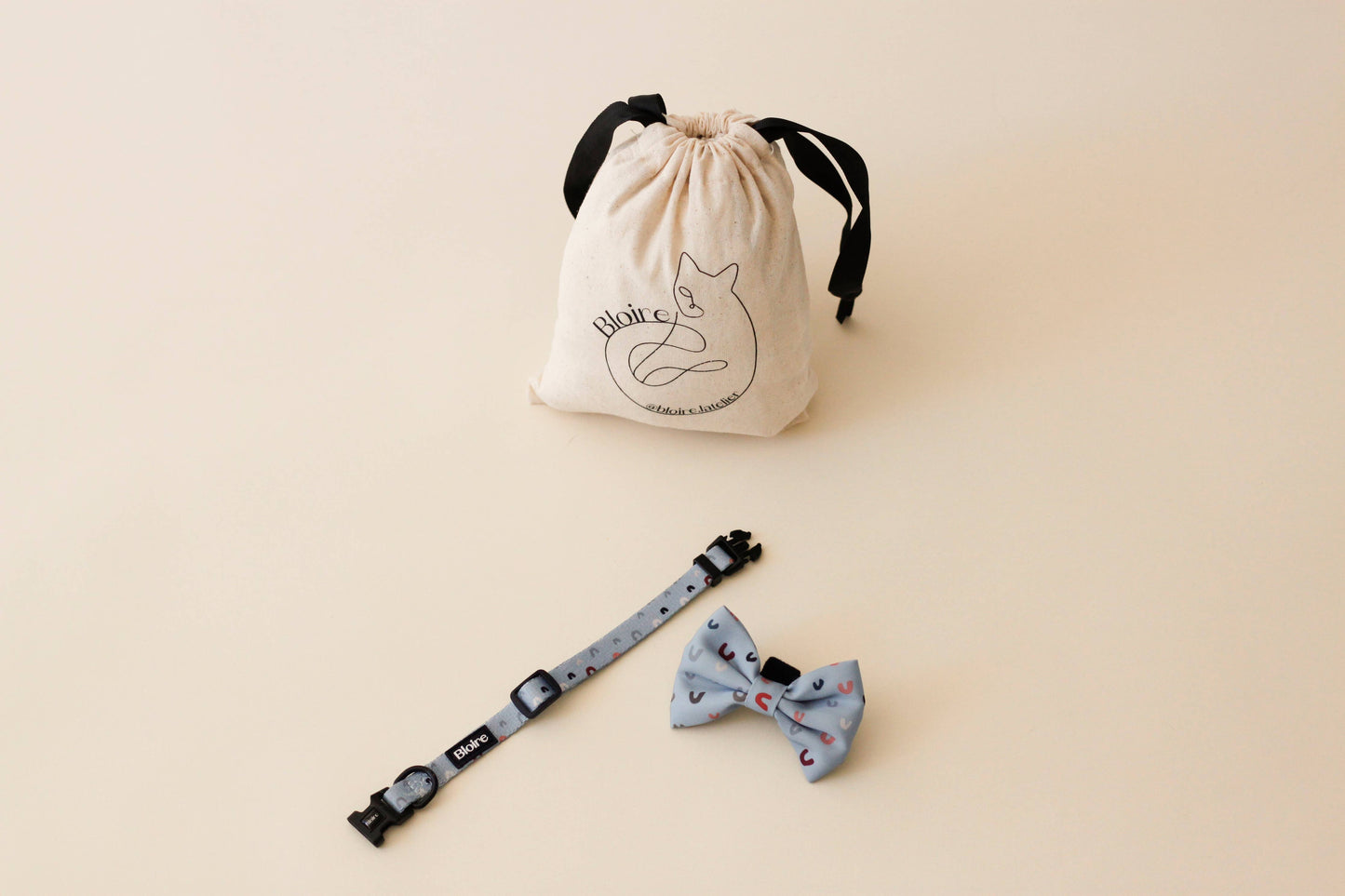 Blue Rainbow Cat Collar