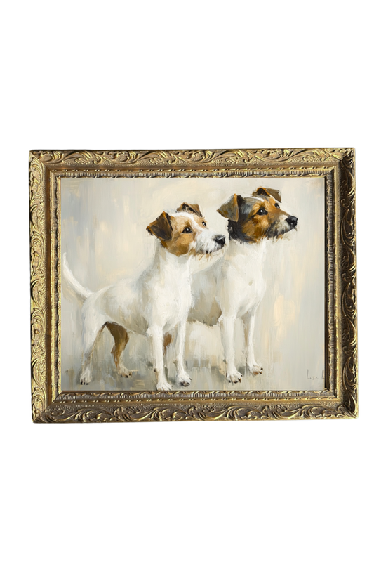 Jack Russell Terrier | French Brass Gold Mould Framed Art