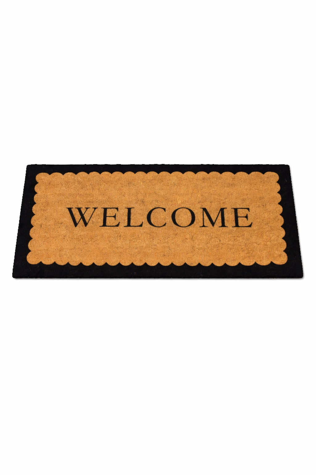 Oversized Scalloped  Edge "Welcome" Coir Doormat 40x18