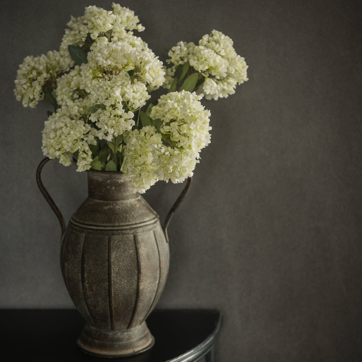 25" White Hydrangea Spray