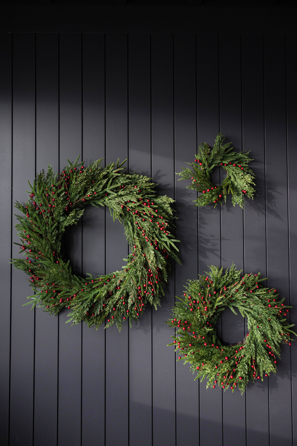 Red Plum Berry Norfolk Cypress Real Touch Wreath - 34"