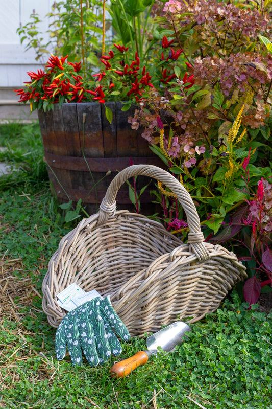 Oval Rattan Gathering Basket