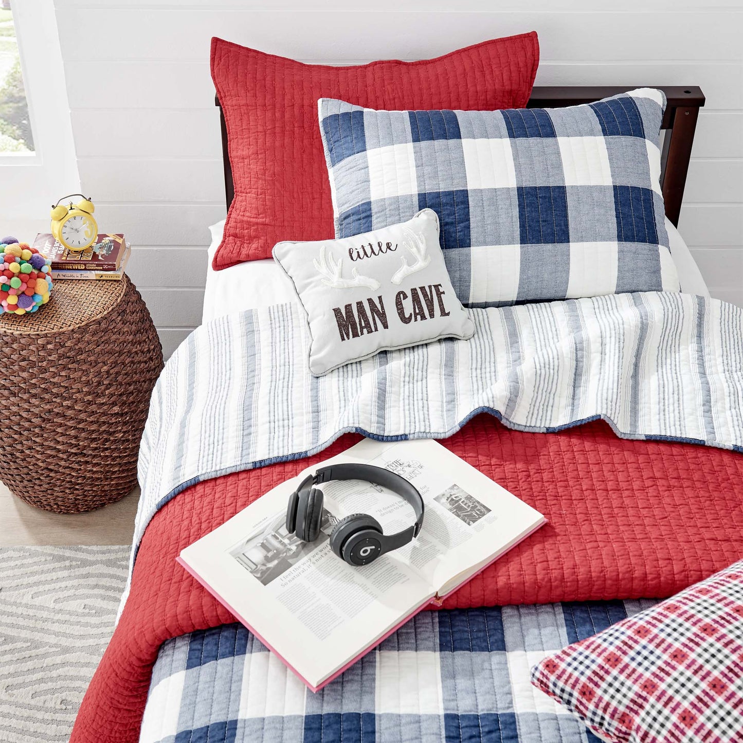 Cross Stitch Quilt Set: Taupe