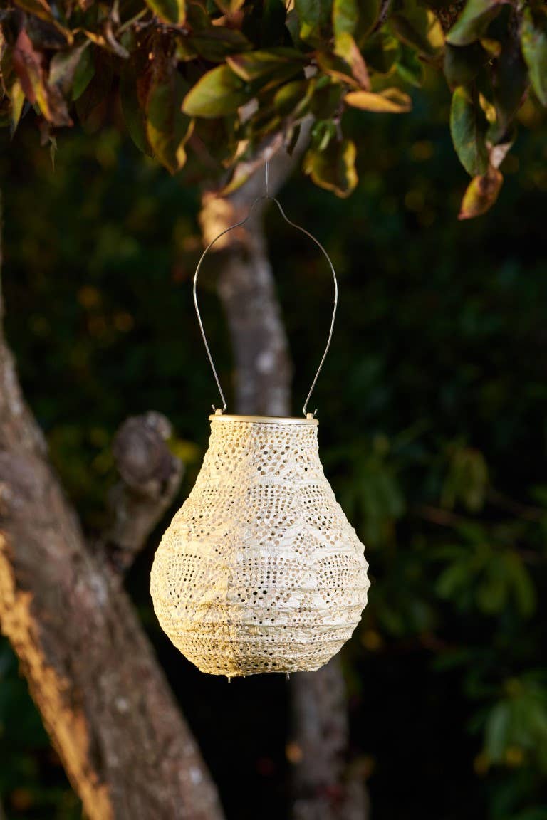 Stella Bulb 8" Solar Lantern - Pearl Wave