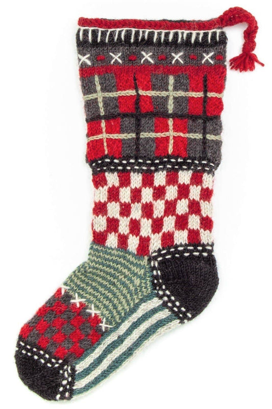 Tartan - wool knit Christmas Stocking