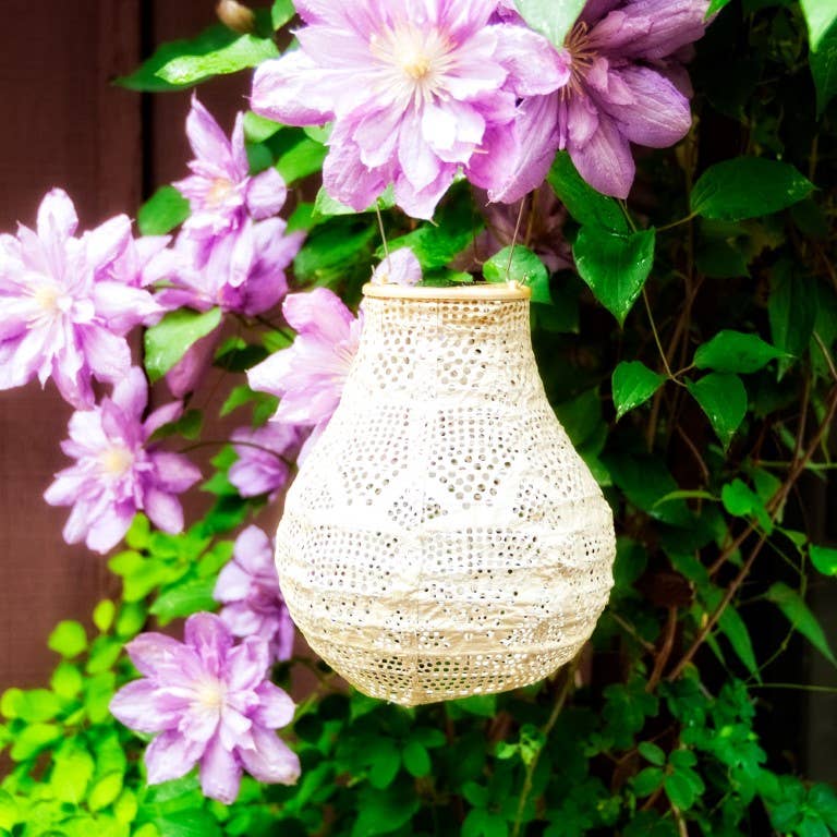 Stella Bulb 8" Solar Lantern - Pearl Wave