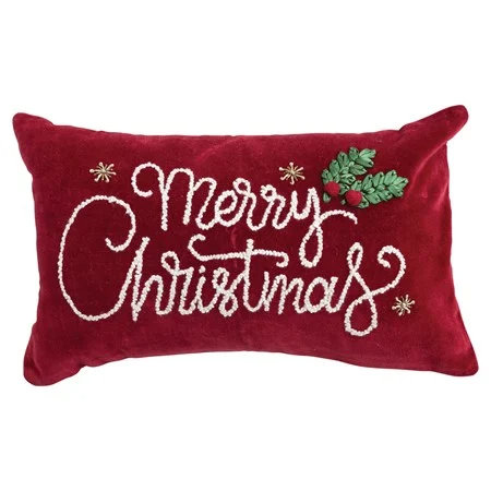 Velvet Embroid Lumbar Pillow